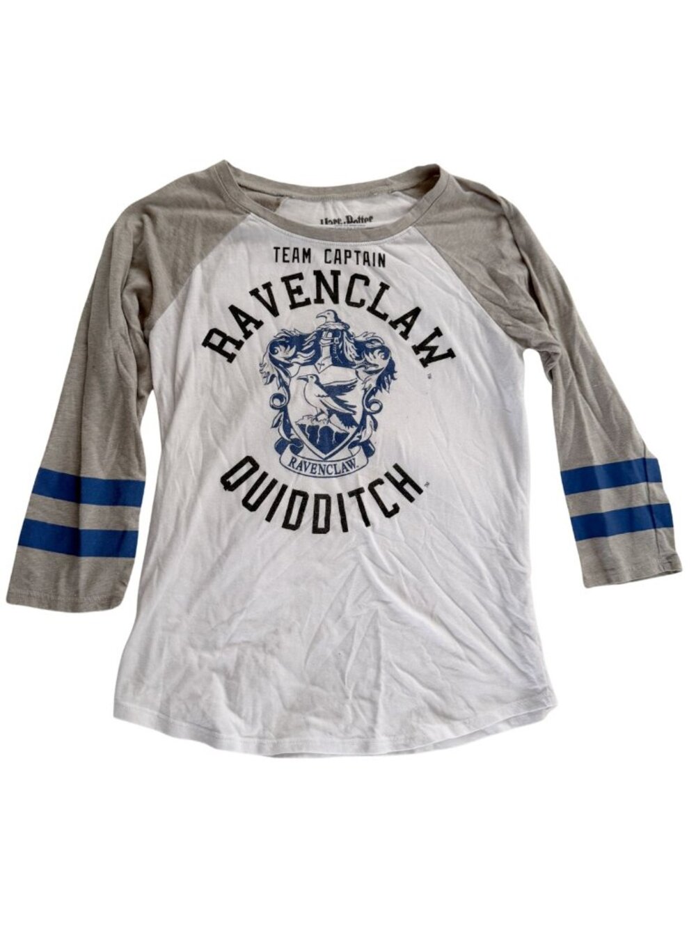 Harry Potter White and Gray Ravenclaw Quidditch Shirt Small